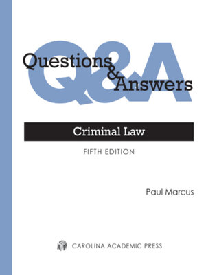 cover image of Questions & Answers: Criminal Law